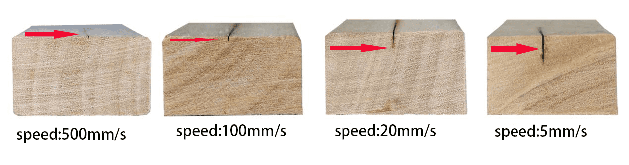 The faster the cutting machine, the shallower the cutting