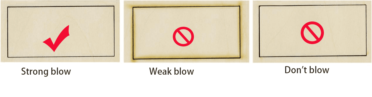 In order to protect the lens and get the best results when cutting, it is best to use strong blowing