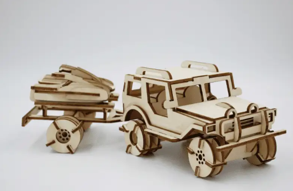 MDF laser engraving and cutting automotion