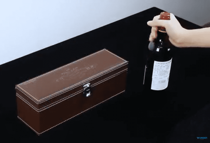 leather wine box