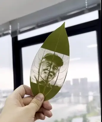 laser engraving leaf