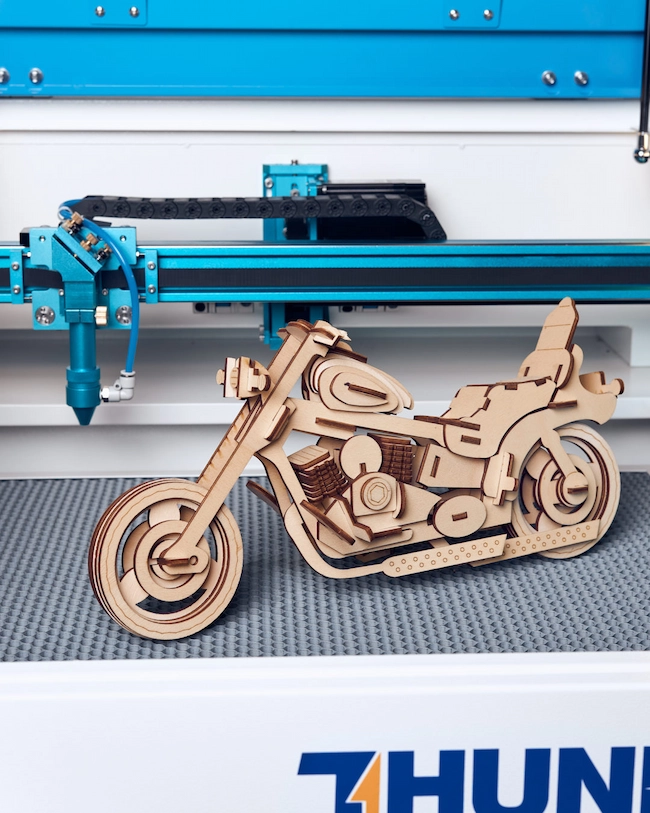 Laser Cutting Wood Motorcycle