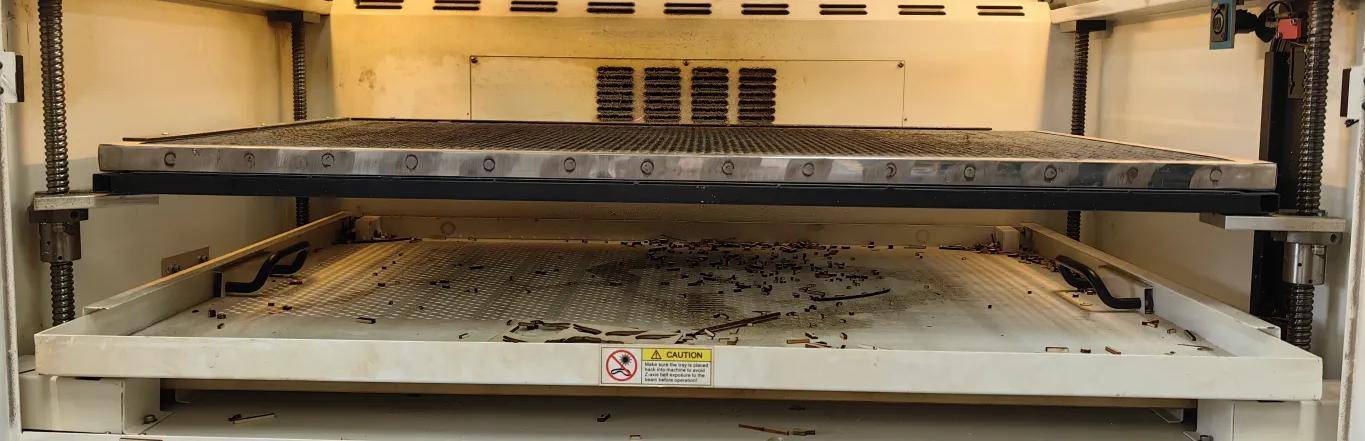 clean honeycomb laser bed