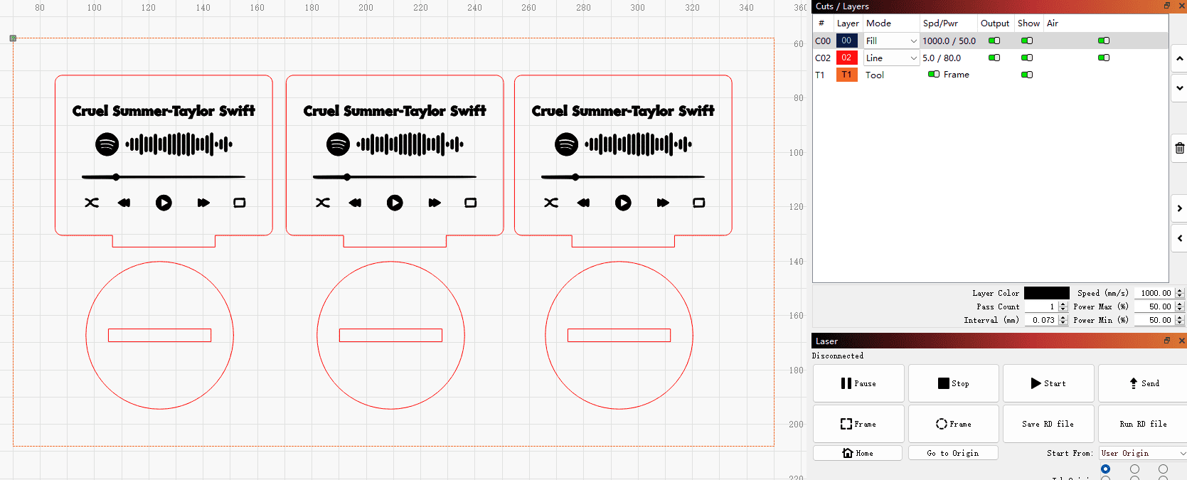 custom song displays settings