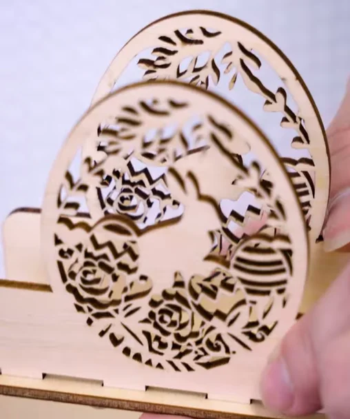 laser cutting bunny napkin holders assemble
