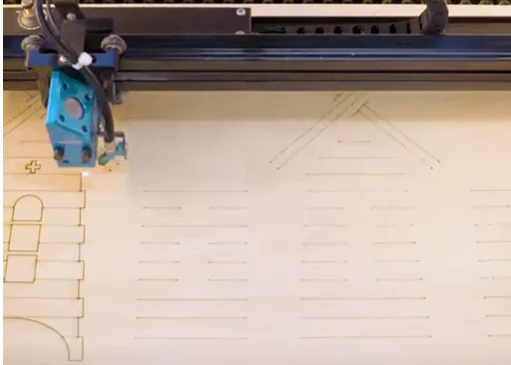 laser cutting windmill house model
