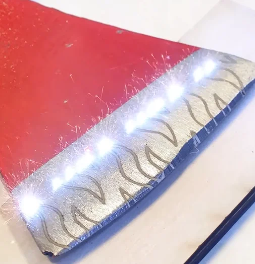 laser marking coated metal red axe 3