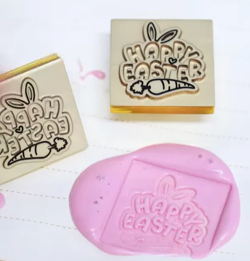 laser etching Easter wax seal done