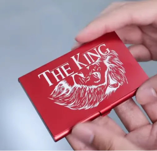 laser marking business card holder done