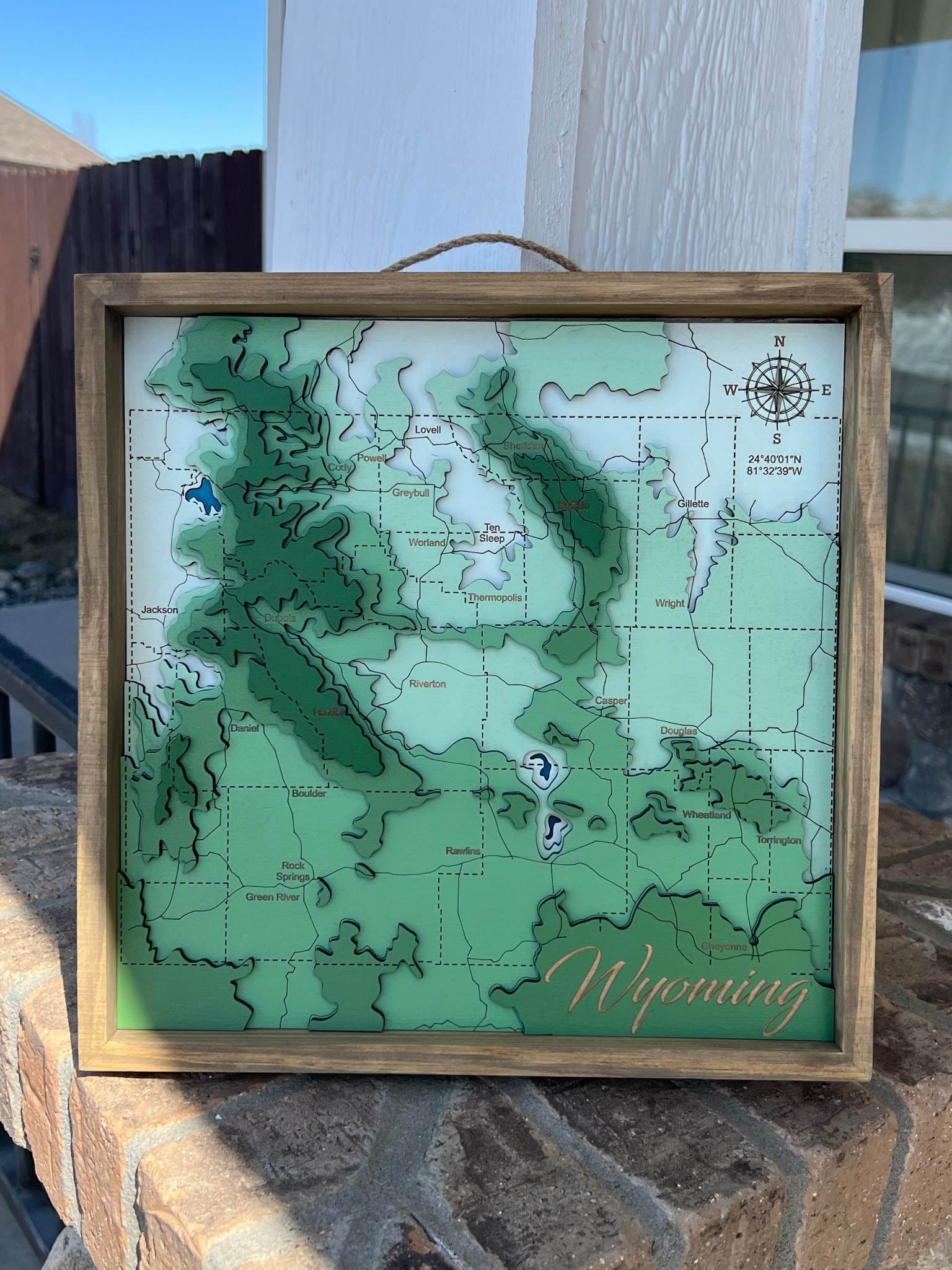 laser engraved maps