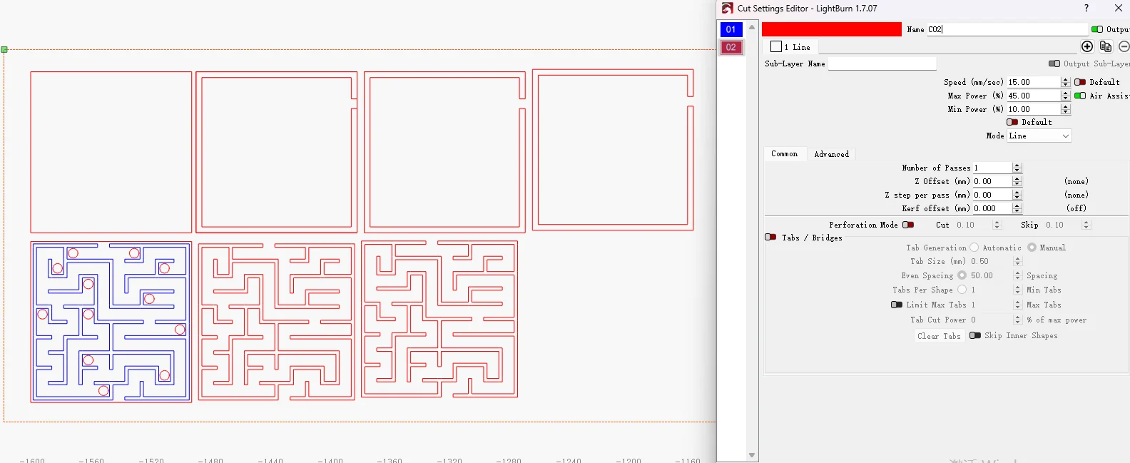 laser cutting ball in maze toy setting