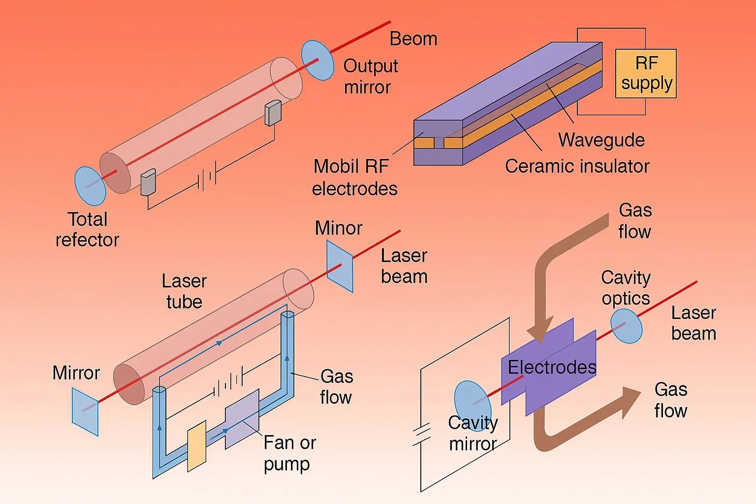 Different kinds of co2 laser tube