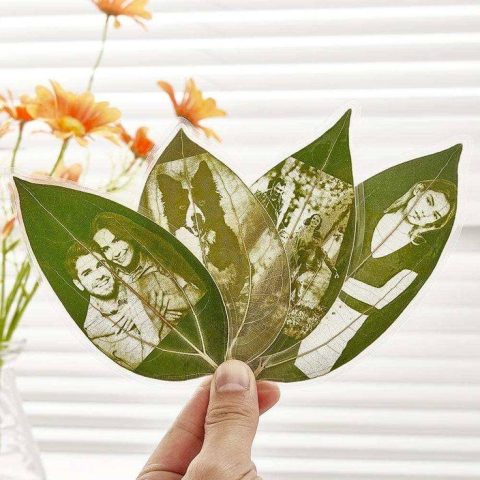 Laser Engraved Leaf Ornaments