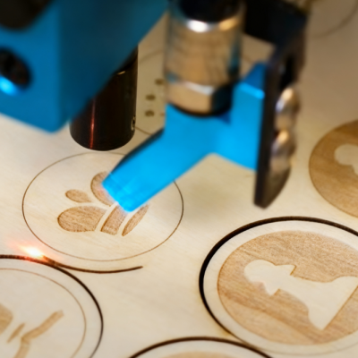 Laser cutting the wooden international chess