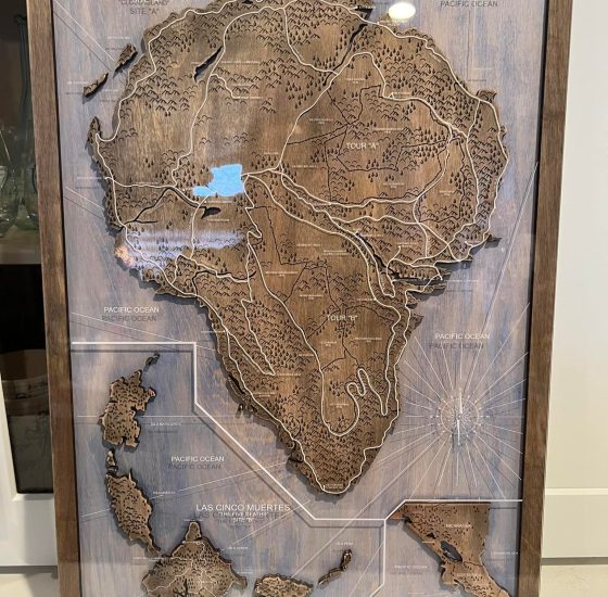 laser engraving acrylic map