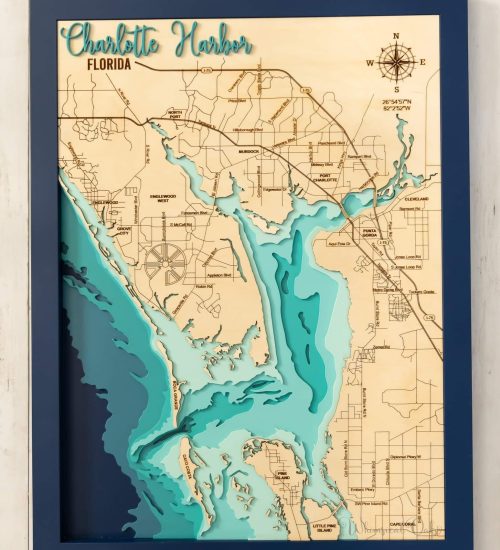 laser engraved map home decor
